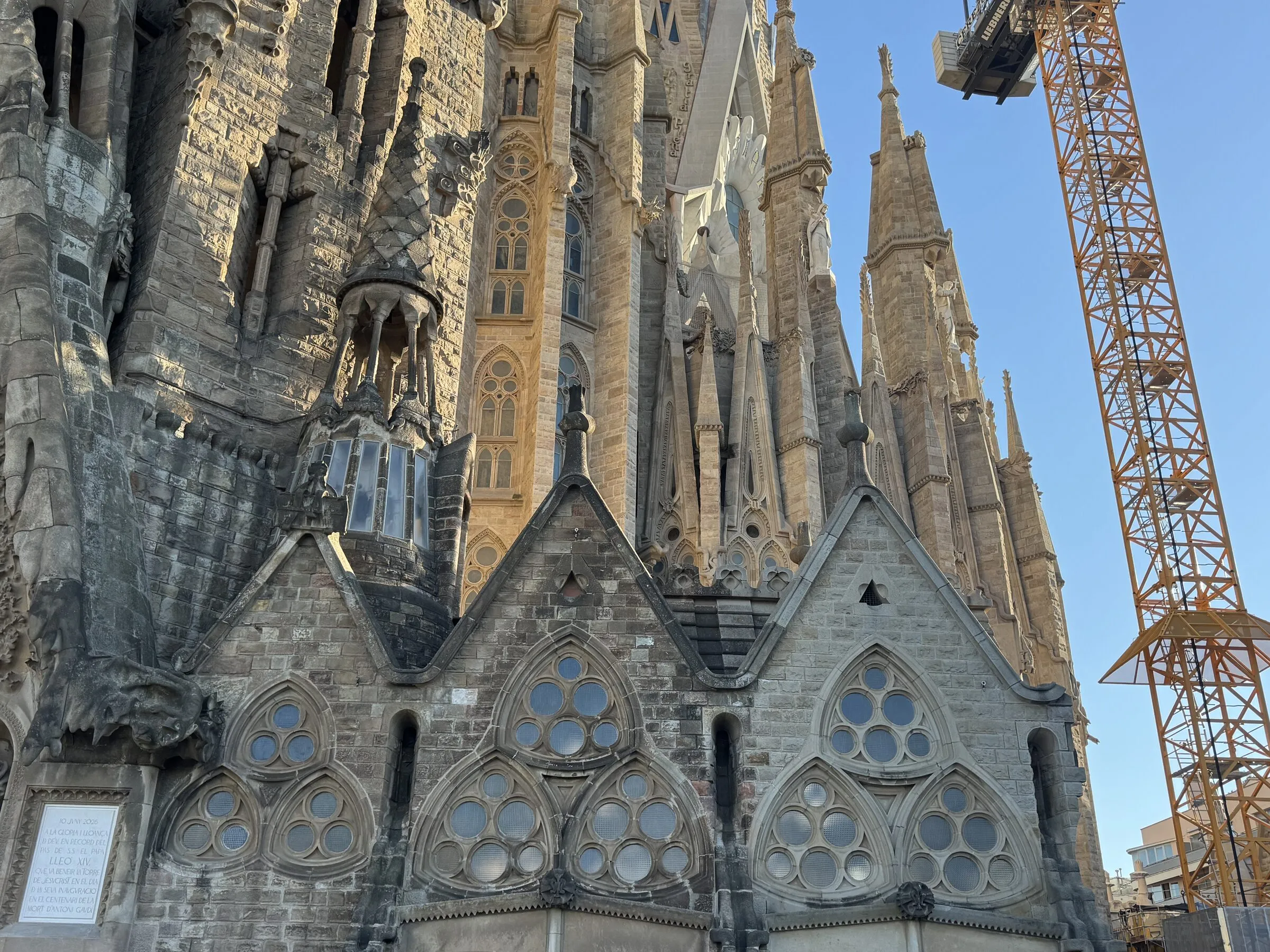 The Sagrada Família basilica in Barcelona seen from below