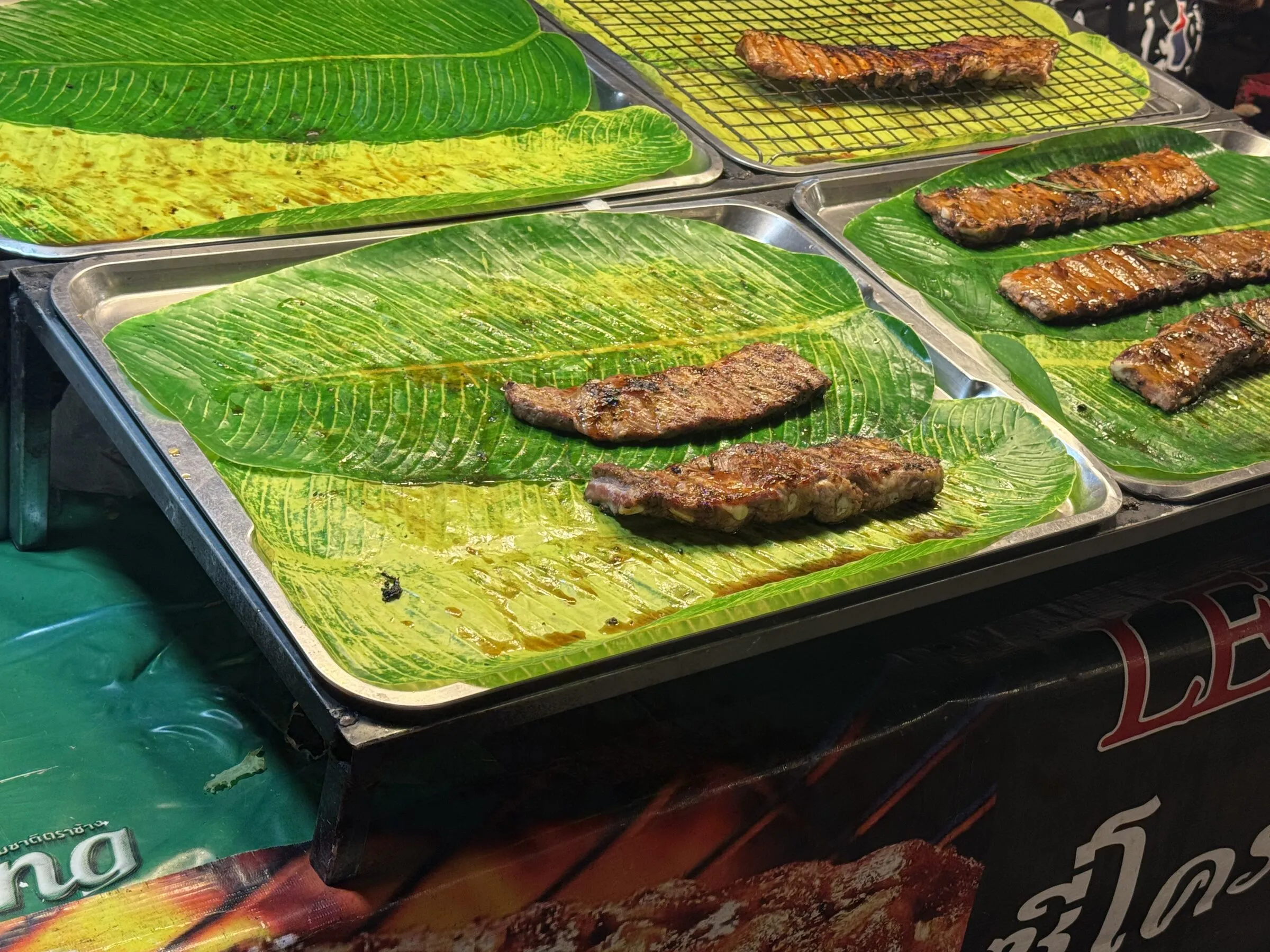 Grilled food and gilded temple carving in Chiang Mai