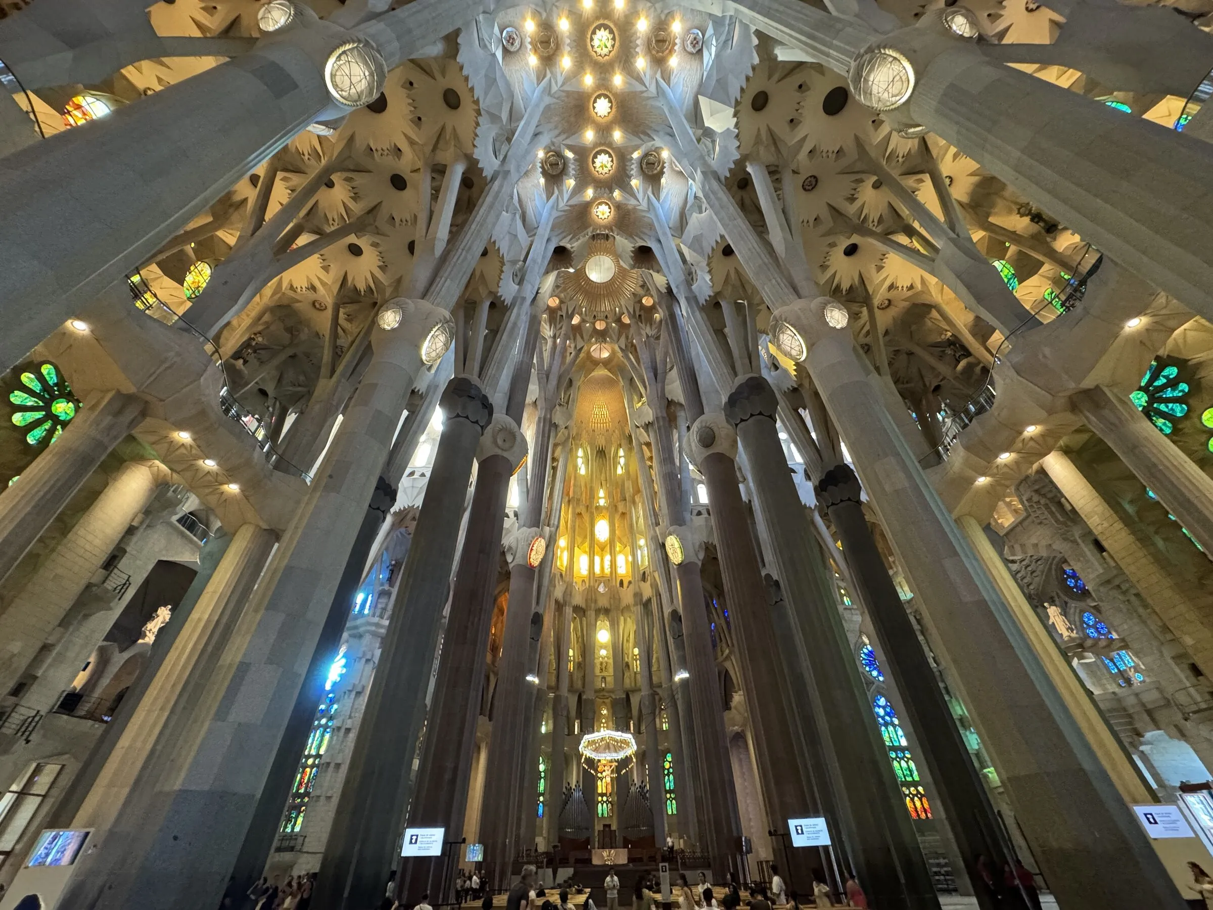 The Sagrada Família basilica in Barcelona seen from below