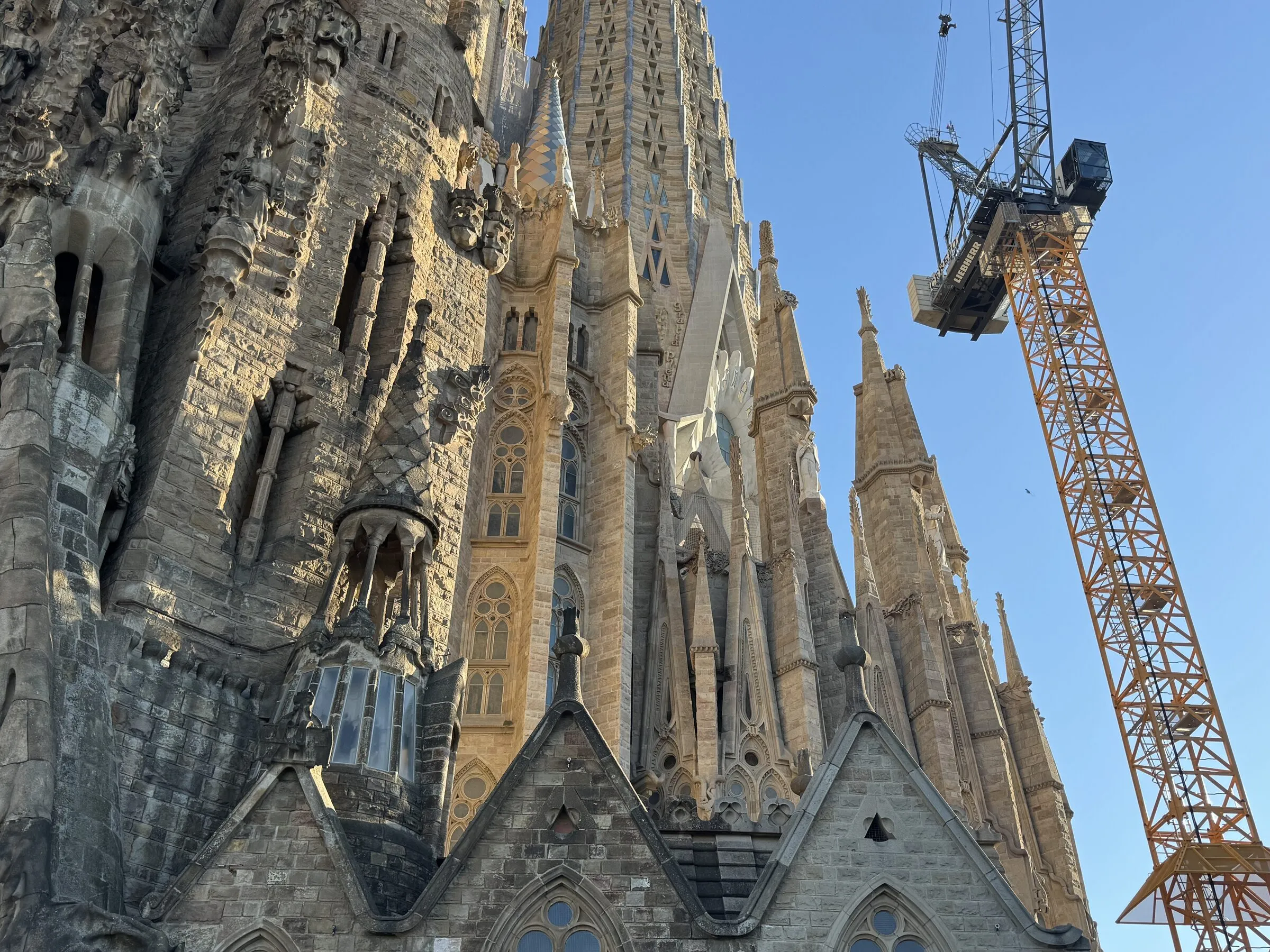 The Sagrada Família basilica in Barcelona seen from below